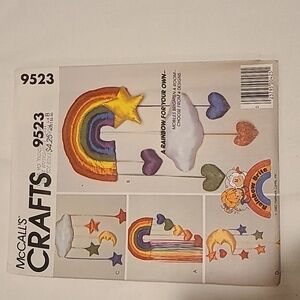 Rainbow Brite McCalls Sewing Pattern 9523 Mobiles Stuffed